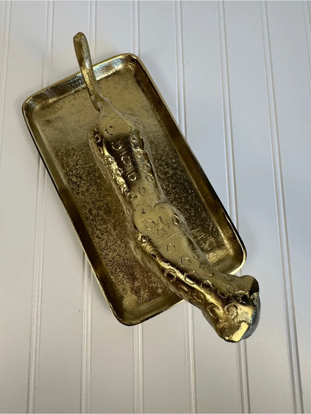 Gold Leopard Jewelry Tray - Decorative Metal Catchall